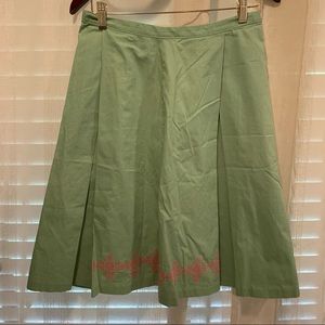 -Odille Anthropologie green retro skirt